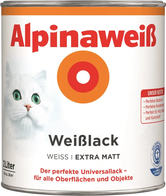 2L ALPINA Alpinaweiß Weißlack extra matt Neu Im Sortiment