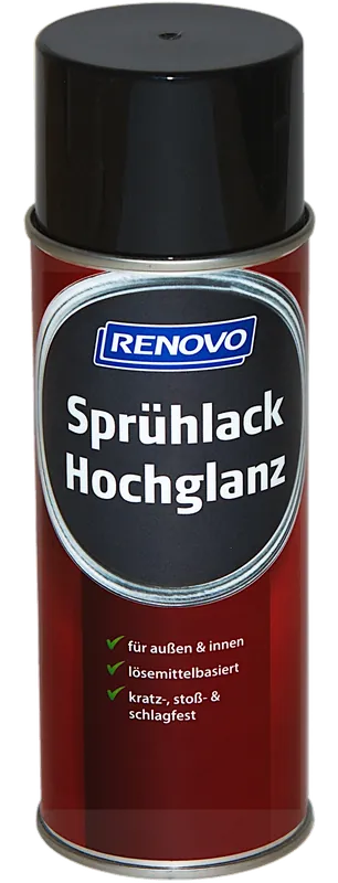 400ml Renovo Sprühlack hochglänzend RAL 9017 Verkehrsschwarz Top-Preis