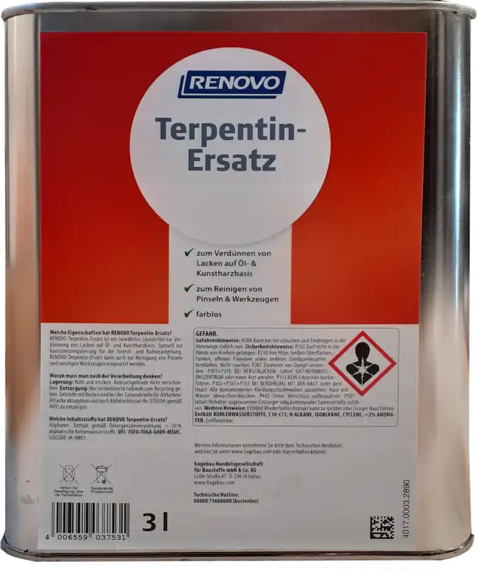 3 Liter Renovo Terpentin-Ersatz Top-Preis