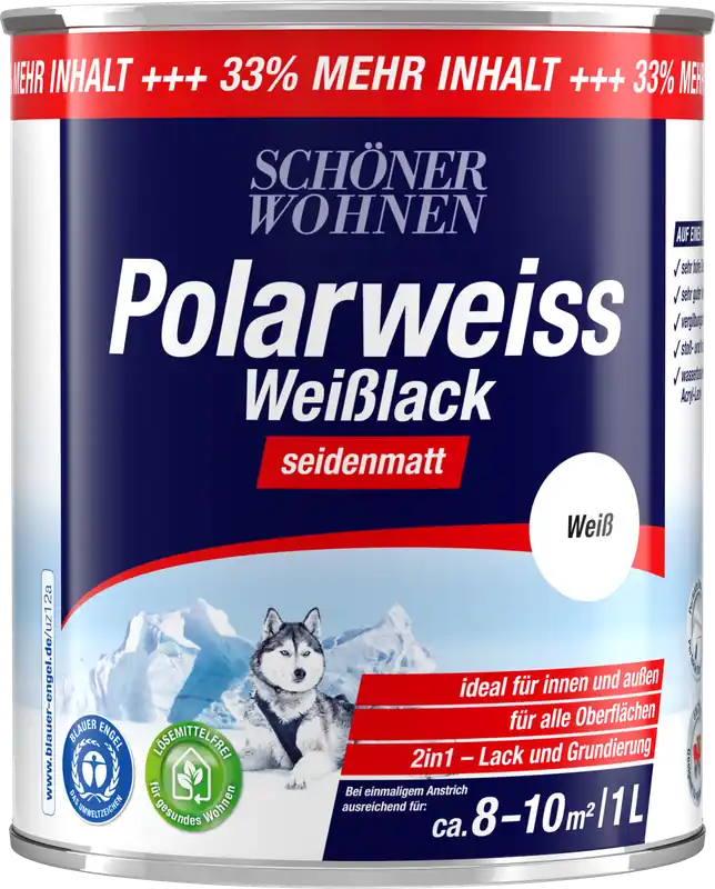 1L Schöner Wohnen Polarweiss Weisslack seidenmatt Angebot