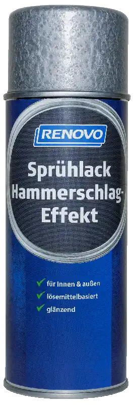 400ml Renovo Sprühlack Hammerschlag Silber Geprüft