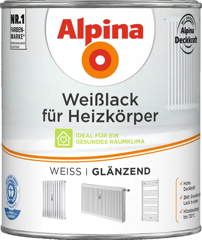 2L ALPINA Weißlack für Heizkörper glänzend Jetzt Bestellen