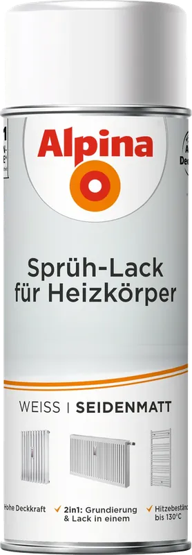 400 ml, Alpina Sprühlack für Heizkörper, für ca. 1,5 m², weiß, seidenmatt Angebot