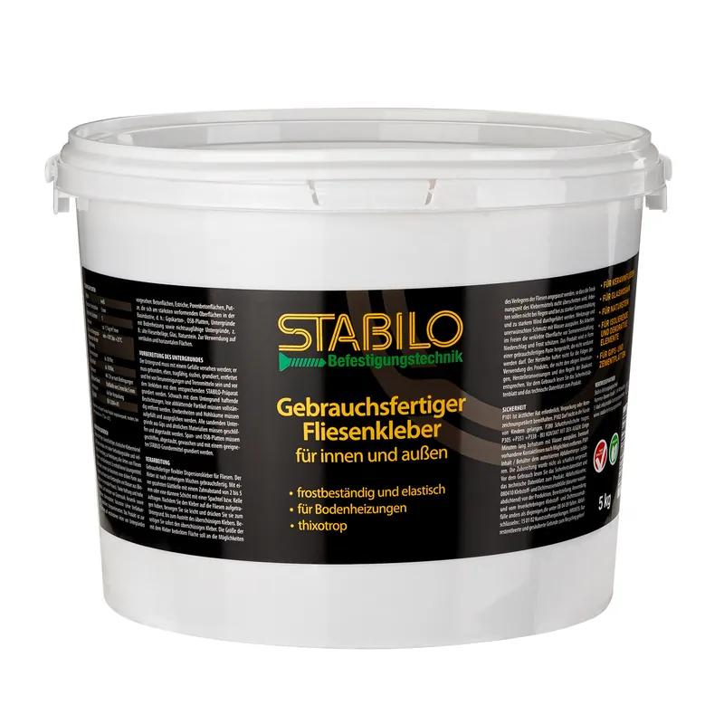 Neu Im Sortiment Stabilo Gebrauchsfertiger Fliesenkleber, 5 kg, Fertigkleber, Dispersionskleber