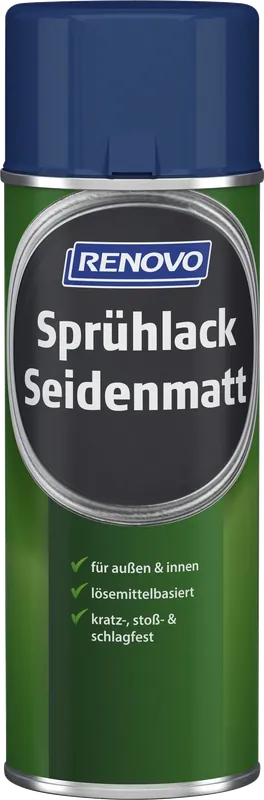 Markenprodukt 400ml Renovo Sprühlack Seidenmatt Enzianblau RAL5010