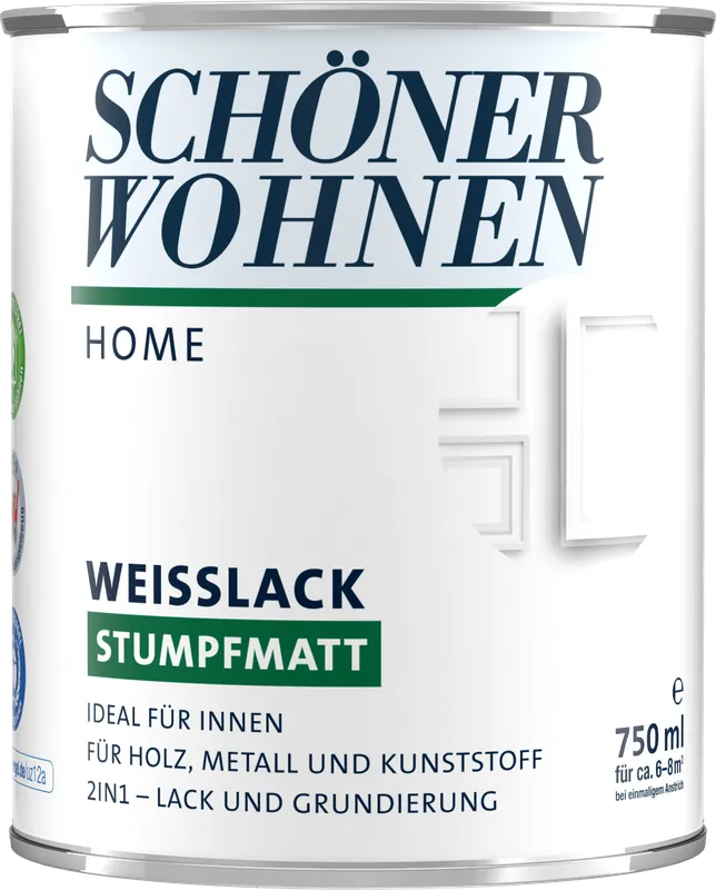Preisknaller 750ml Schöner Wohnen Home Weisslack stumpfmatt weiss