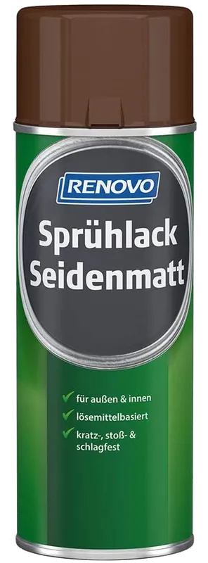 400ml Renovo Sprühlack Seidenmatt Nussbraun RAL8011 Neu