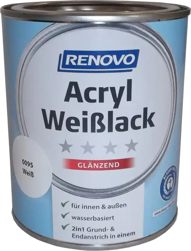 Versand Am Gleichen Tag 750ml Renovo Acryl Weißlack glänzend