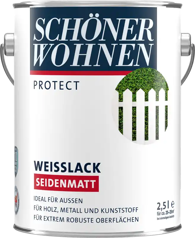 2,5L Schöner Wohnen Protect Weisslack seidenmatt weiss Sonderaktion