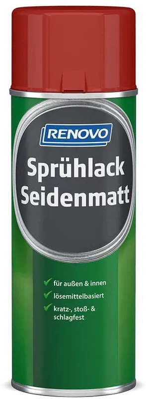 400ml Renovo Sprühlack Seidenmatt Feuerrot RAL3000 Top-Preis