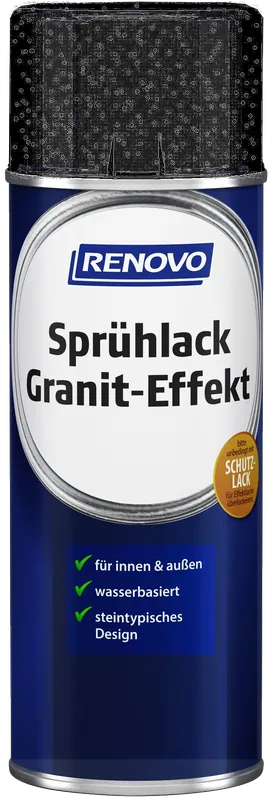 400ml Renovo Sprühlack Granit-Effekt 0090 Schwarz Neu