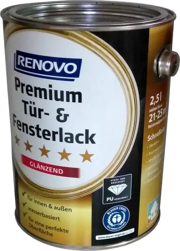 2,5L RENOVO Premium Tür- & Fensterlack RAL0095 Weiss glänzend Finale Aktion