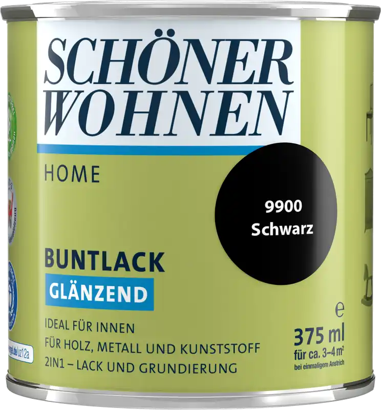 375ml Schöner Wohnen Home Buntlack glänzend, 9900 Schwarz Must-Have