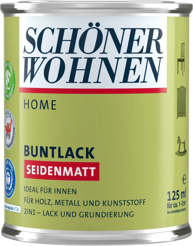 125ml Schöner Wohnen Home Buntlack seidenmatt, RAL 9010 Reinweiß Top-Seller