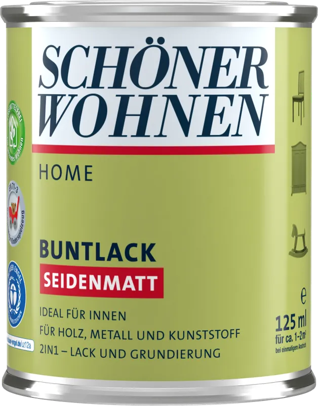 125ml Schöner Wohnen Home Buntlack seidenmatt, 6129 Limettengrün Echt