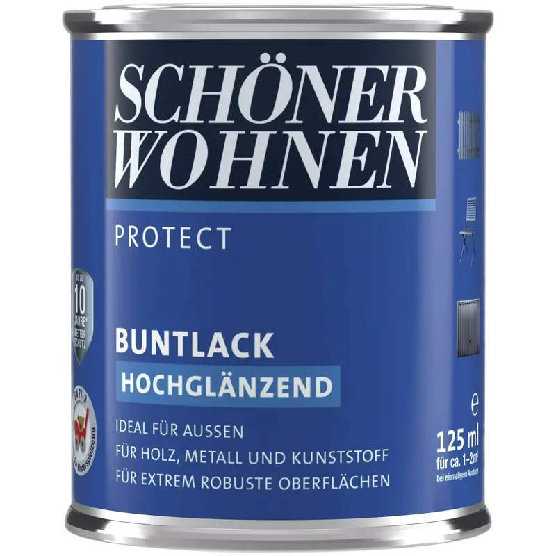 125ml Schöner Wohnen Protect Buntlack hochglänzend 9900 Schwarz Schnäppchen