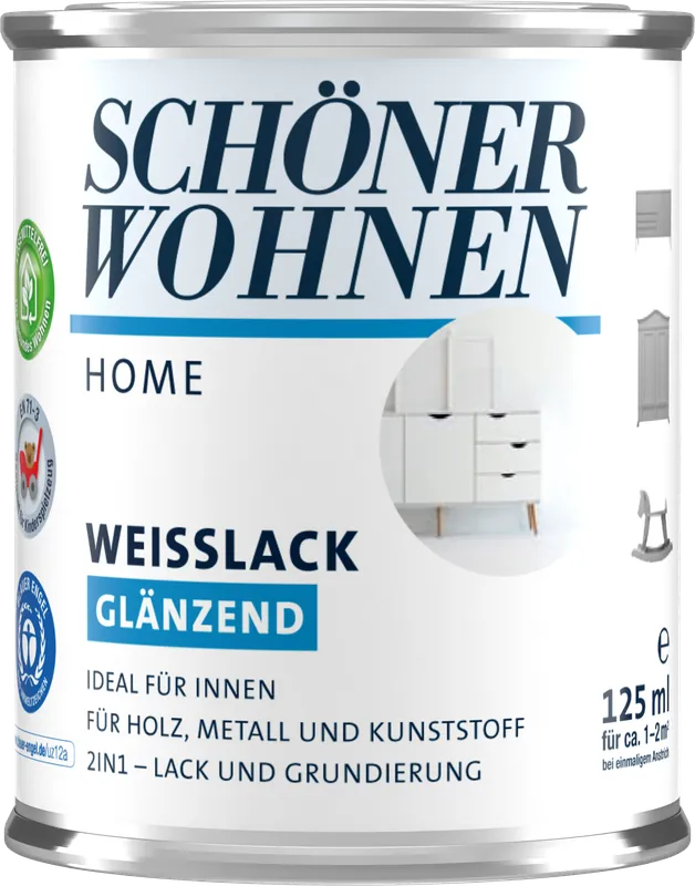 125ml Schöner Wohnen Home Weisslack hochglänzend weiss Schneller Versand