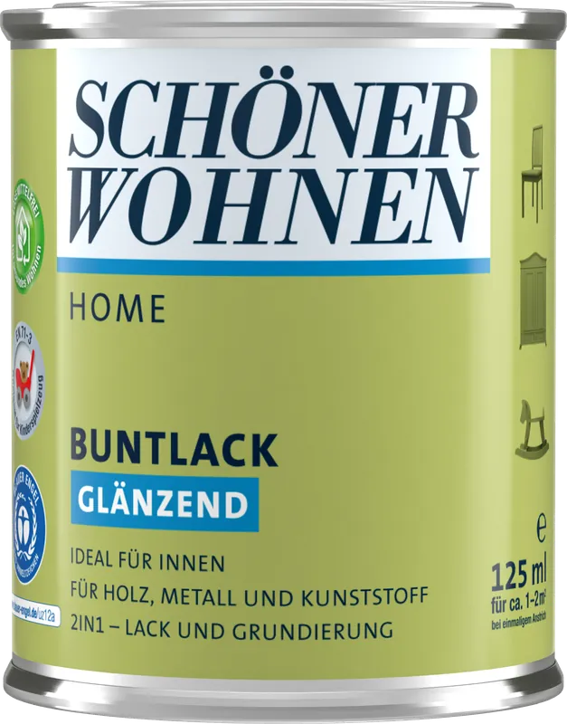 125ml Schöner Wohnen Home Buntlack glänzend, RAL 7001 Silbergrau Heißes Angebot