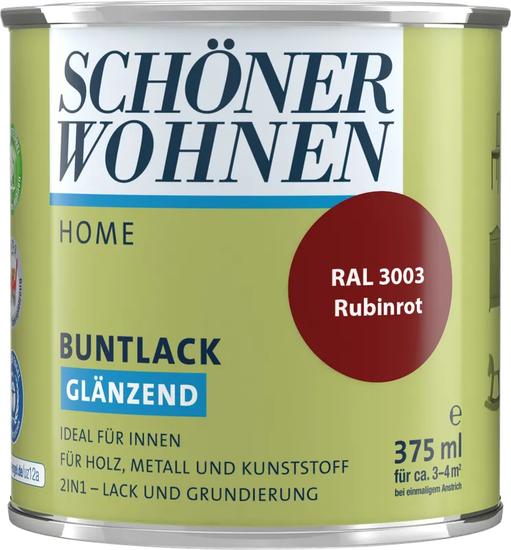 375ml Schöner Wohnen Home Buntlack glänzend, RAL 3003 Rubinrot Highlight