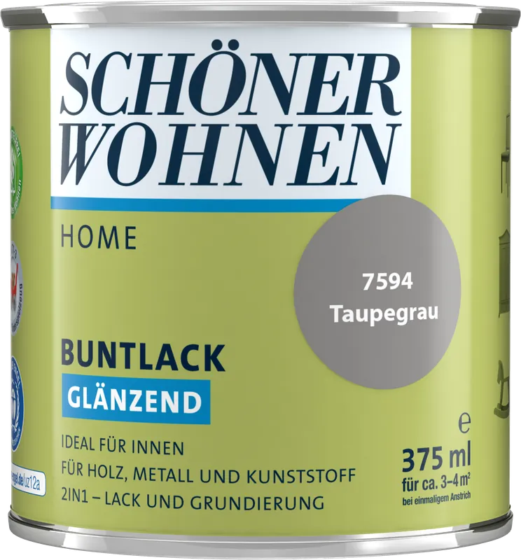375ml Schöner Wohnen Home Buntlack glänzend, 7594 Taupegrau Neu Im Sortiment