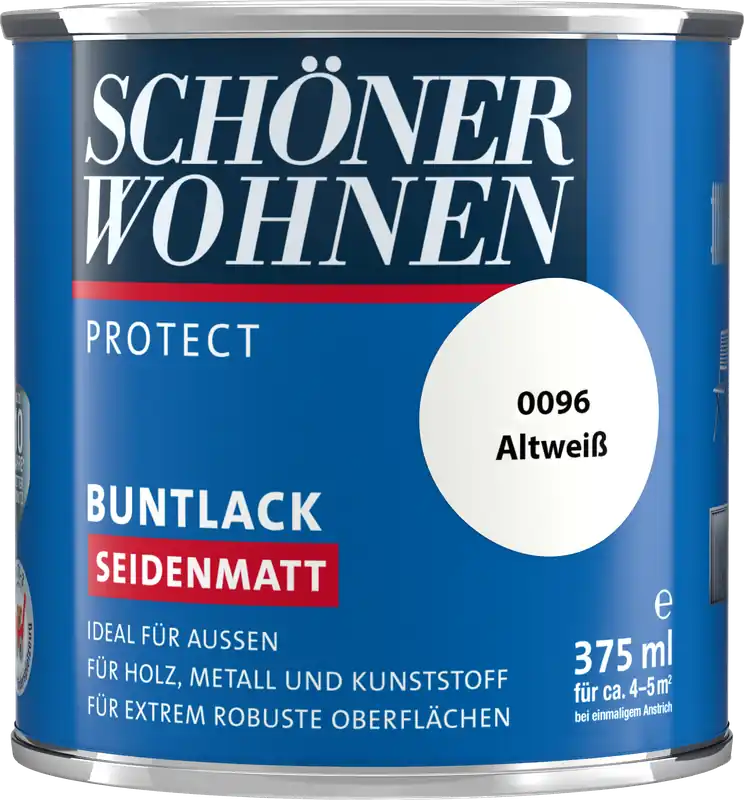 375ml Schöner Wohnen Protect Buntlack seidenmatt 0096 Altweiß Sichere Zahlung