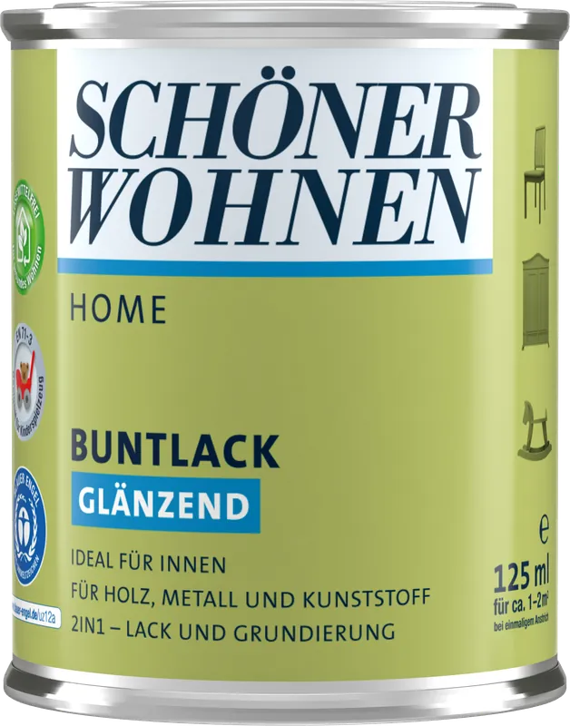 125ml Schöner Wohnen Home Buntlack glänzend, 0096 Altweiß Neue Ware