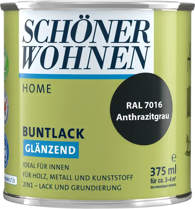 375ml Schöner Wohnen Home Buntlack glänzend, RAL 7016 Anthrazitgrau Garantierte Lieferung