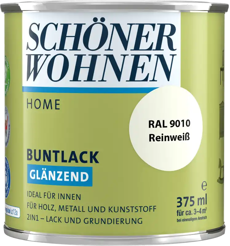375ml Schöner Wohnen Home Buntlack glänzend, RAL 9010 Reinweiß Preiswert