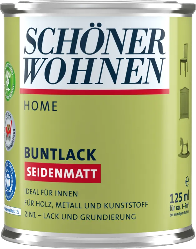 125ml Schöner Wohnen Home Buntlack seidenmatt, RAL 9001 Cremeweiß Meistverkauft
