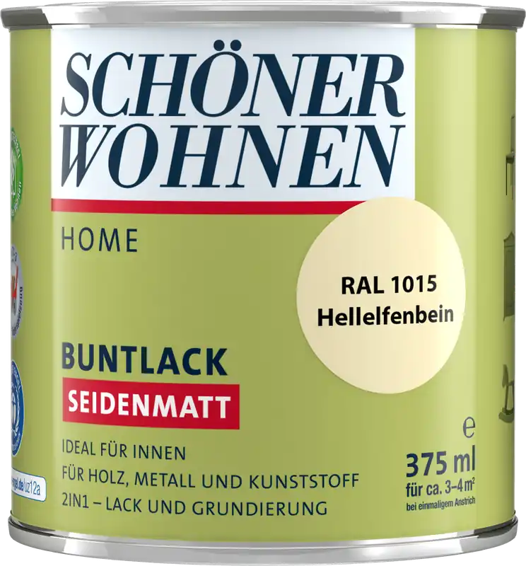 375ml Schöner Wohnen Home Buntlack seidenmatt, RAL 1015 Hellelfenbein Sonderaktion