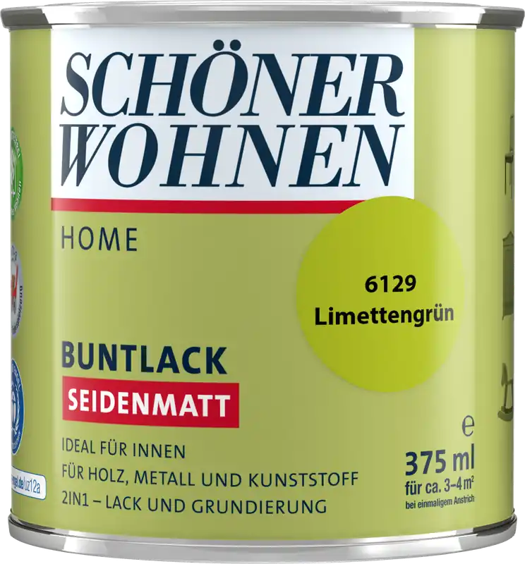 375ml Schöner Wohnen Home Buntlack seidenmatt, 6129 Limettengrün Heißes Angebot