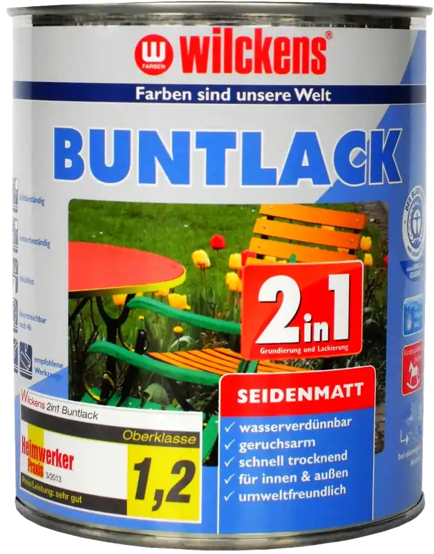 375ml Wilckens 2in1 Buntlack silbergrau 7001 seidenmatt Geprüft
