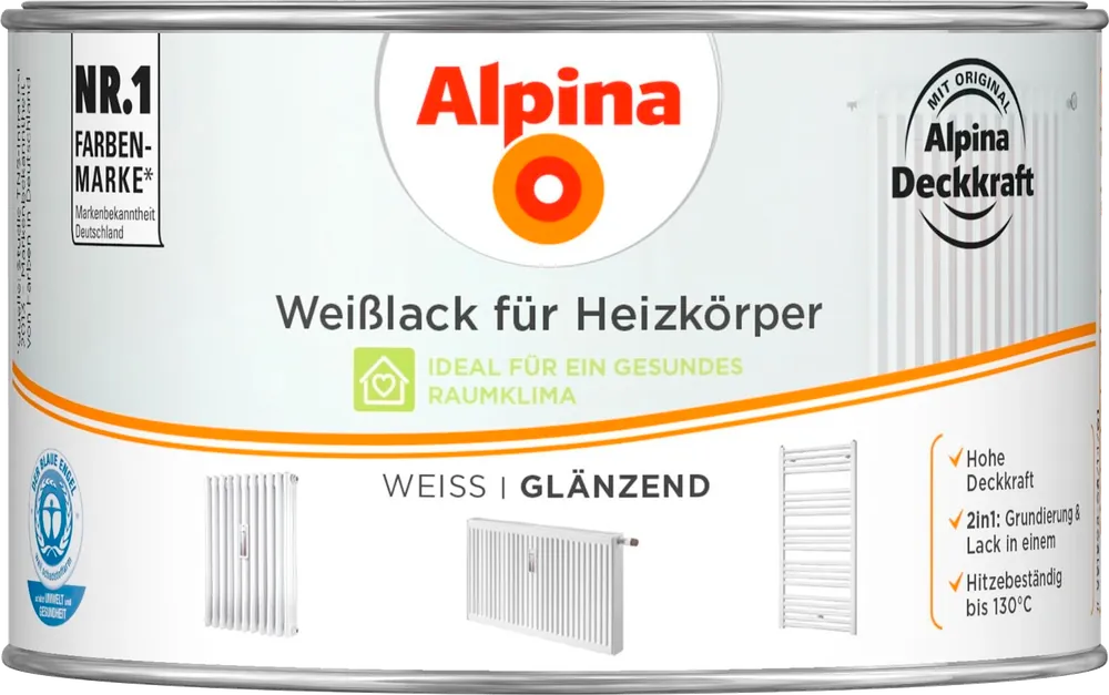300ml ALPINA Weißlack für Heizkörper glänzend Kostenfreie Lieferung