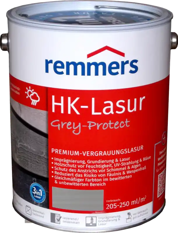 5L Remmers HK Lasur Wassergrau Grey Protect Begrenztes Angebot