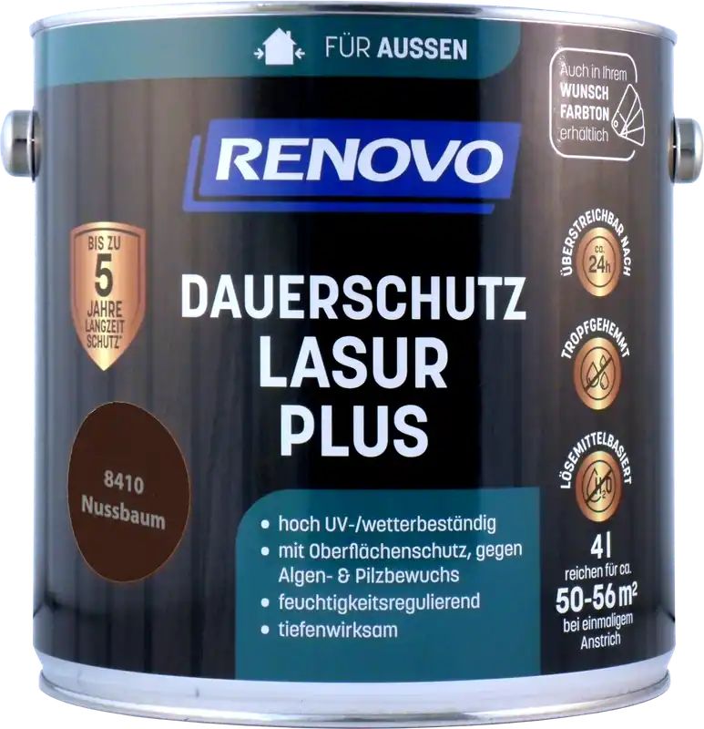 4L Renovo Dauerschutzlasur PLUS Nussbaum Neue Ware