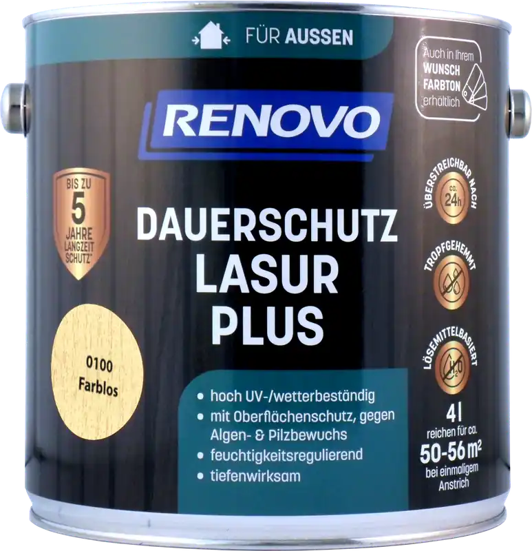 4L Renovo Dauerschutzlasur PLUS Farblos Nur Heute