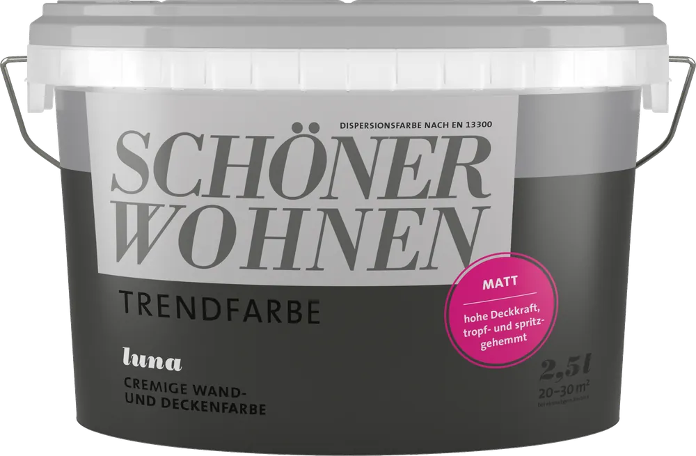 2,5L Schöner Wohnen - Trendfarbe Wandfarbe matt Luna Kostenloser Rückversand