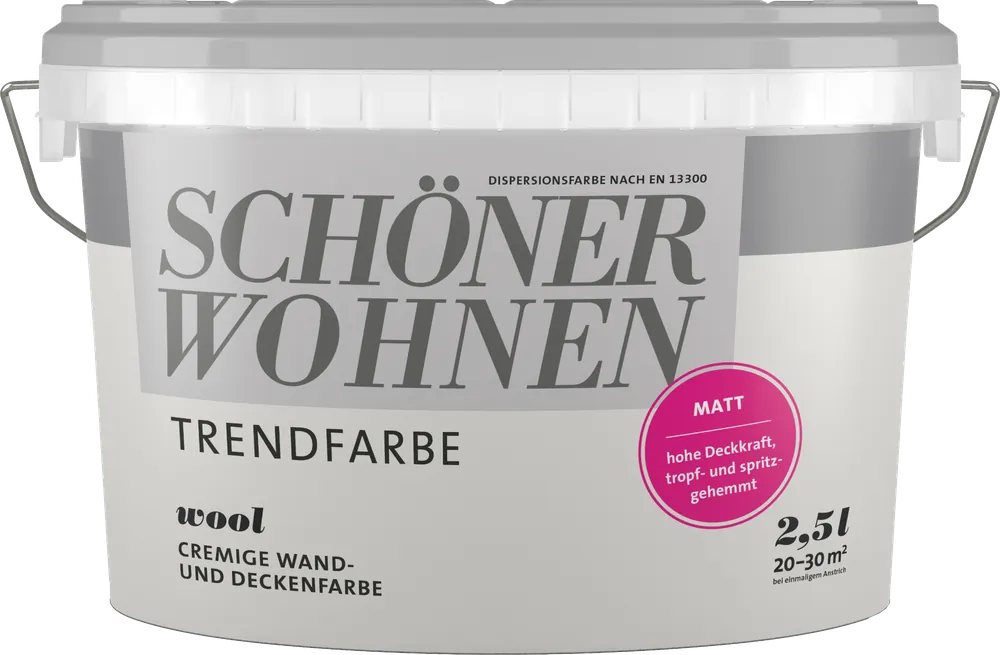 2,5L Schöner Wohnen - Trendfarbe Wandfarbe matt Wool Preis Gesenkt