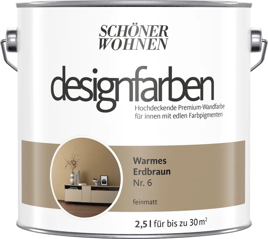 2,5L Schöner Wohnen Designfarbe Warmes Erdbraun 6 Zertifiziert