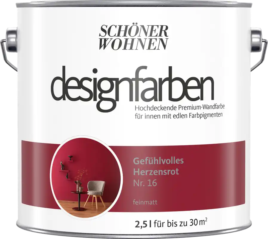 2,5L Schöner Wohnen Designfarbe Gefühlvolles Herzensrot 16 Neu Im Sortiment