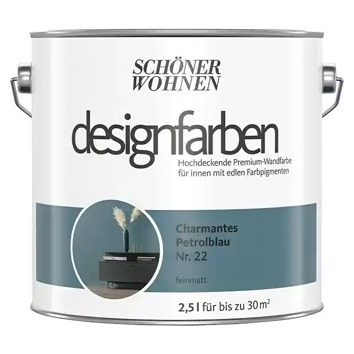 2,5L Schöner Wohnen Designfarbe Charmantes Petrolblau 22 Schnäppchen