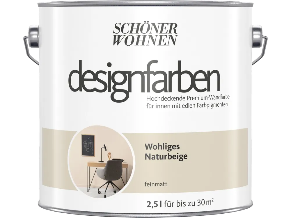 Neue Ware 2,5L Schöner Wohnen Designfarbe Wohliges Naturbeige 14