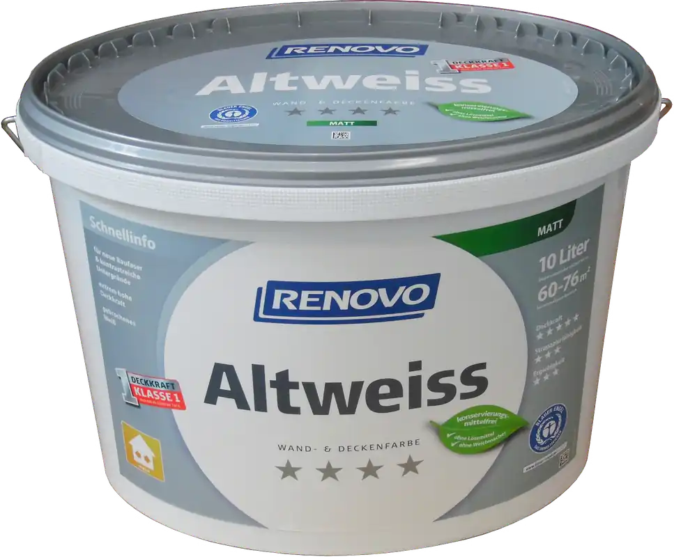 10L Renovo Wand- und Deckenfarbe Altweiß Matt Neuheit