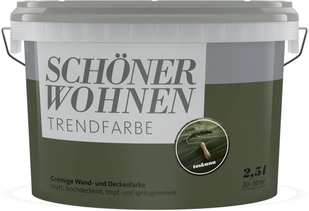 Schneller Versand 2,5L Schöner Wohnen - Trendfarbe Wandfarbe matt Toskana