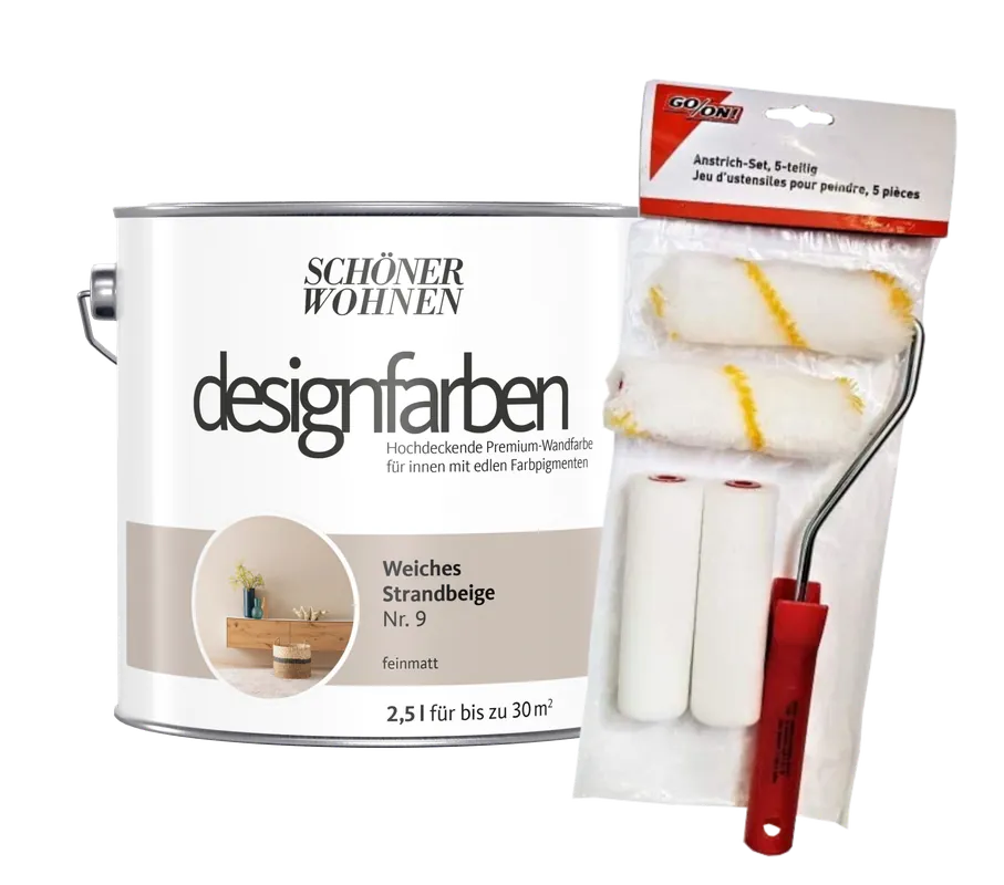 Highlight 2,5L SW Weiches Strandbeige 9 +Rollerset