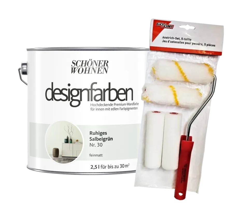 Saisonangebot 2,5L SW Ruhiges Salbeigrün 30 +Rollerset