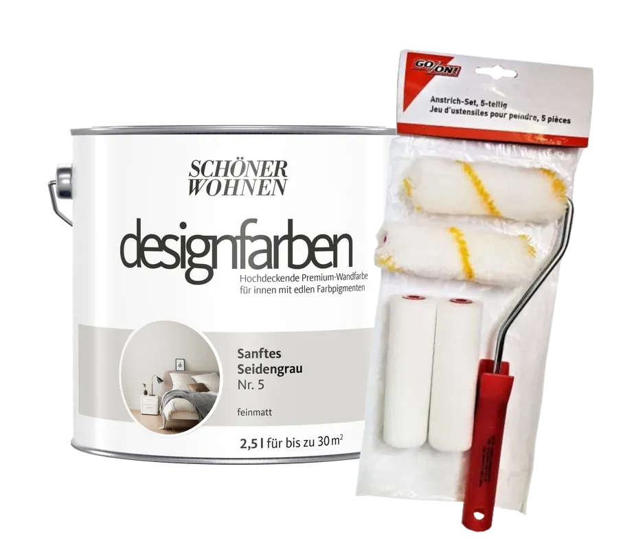 2,5L SW Sanftes Seidengrau 5 +Rollerset Preisreduziert