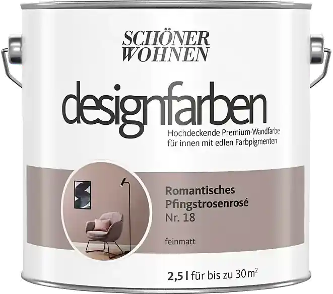 2,5L Schöner Wohnen Designfarbe Romantisches Pfingstrosenrose 18 Billig