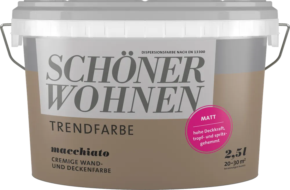 2,5L Schöner Wohnen - Trendfarbe Wandfarbe matt Macchiato Gratis Versand