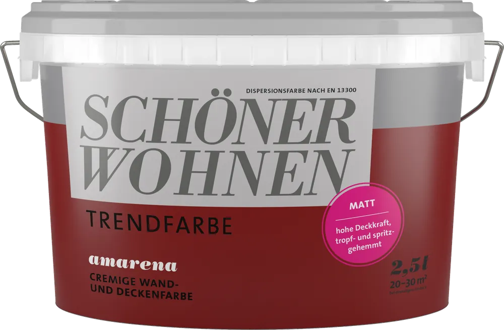 2,5L Schöner Wohnen - Trendfarbe Wandfarbe matt Amarena Geprüft